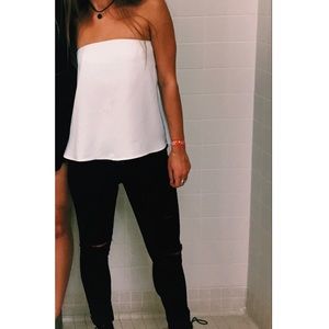 Tobi Better Than Expected White Neoprene Tube Top